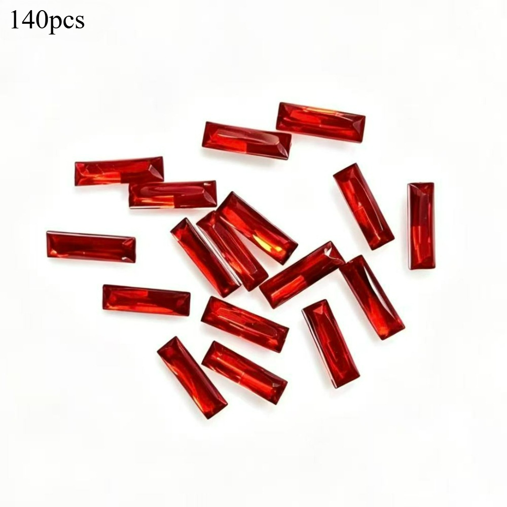 140pcs Rectangular Mixed Bag with Pointed Back Stickers